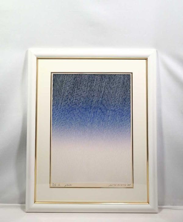 笠井正博 1985年大判シルクスクリーン「la pluie 雨」画寸 40cm×55cm